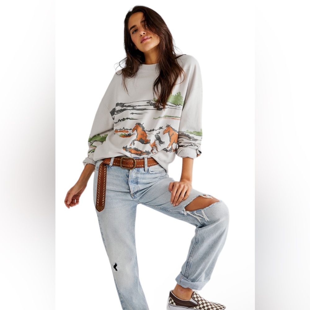 Daydreamer x Free People Running Horses Oversized Crewneck